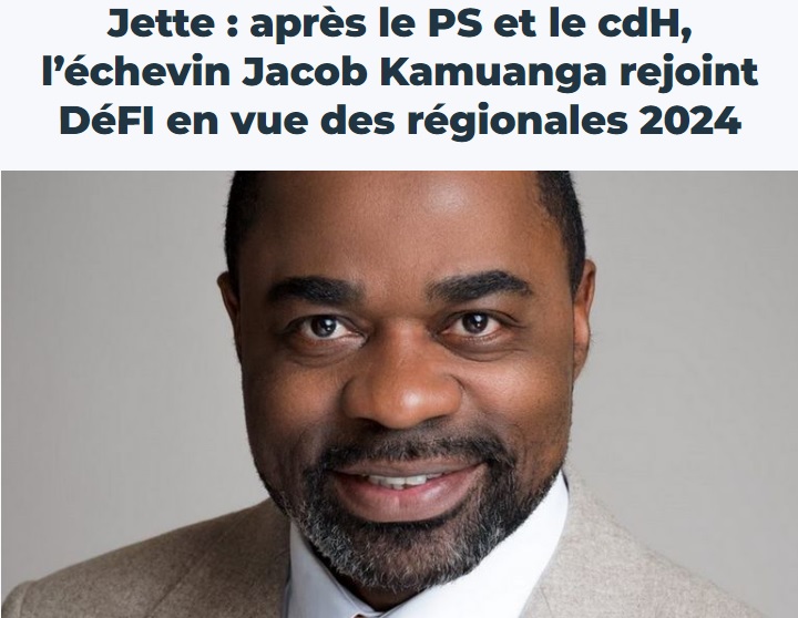 Jette: après le PS et le cdH, l’échevin Jacob Kamuanga rejoint DéFI en vue des régionales 2024